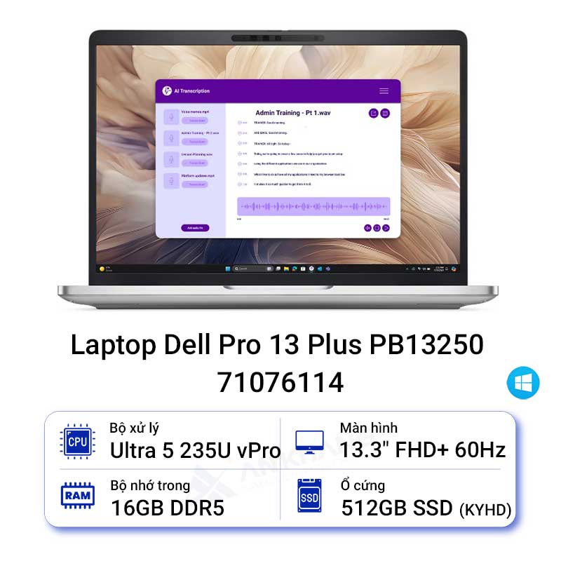 Dell Pro 13 Plus PB13255 Ryzen AI 7 350/ 32GB/ 512GB SSD PCIE/ 13.3"FHD ...