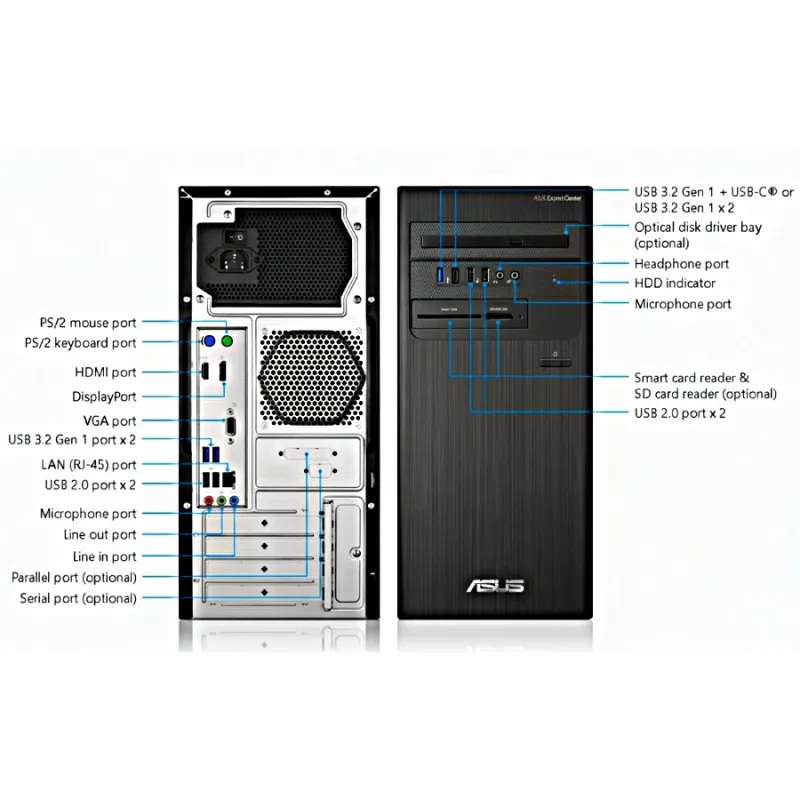PC Asus P500MV- Core 5 210H /RAM 16GB/ 512GB SSD/UMA/ Wifi6+BT/WIN 11 HOME/ KB/M/Đen(Black)/2YW