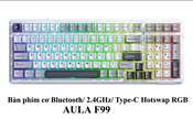 Bàn phím cơ AULA F99 Pro White Blue (Núm ...